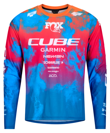 Cube MTB Trikot X Actionteam langarm blue´n´pink´n´orange