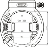 Abus Granit XPlus™ 6950M NR BK AM Rahmenschloss + 6KS/100 Anschlusskette  + ST 5950